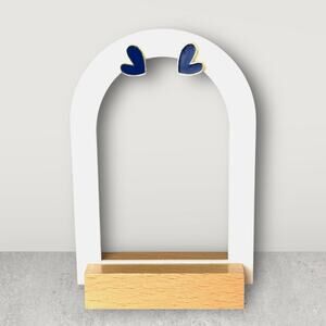 Small Dark Blue Heart Earring